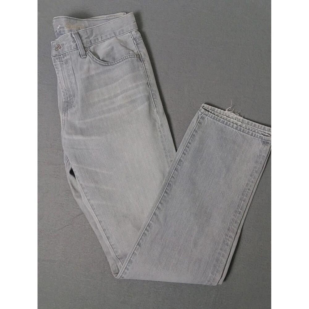 7 For All Mankind Slimmy Jeans Mens 34x33 Gray Straight Denim